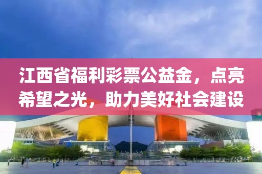 江西省福利彩票公益金，点亮希望之光，助力美好社会建设