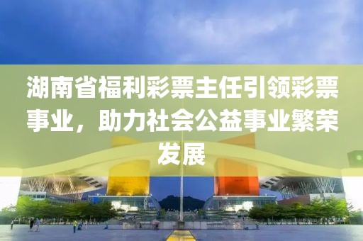 湖南省福利彩票主任引领彩票事业，助力社会公益事业繁荣发展