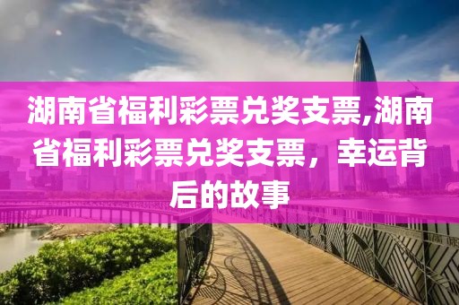 湖南省福利彩票兑奖支票,湖南省福利彩票兑奖支票，幸运背后的故事