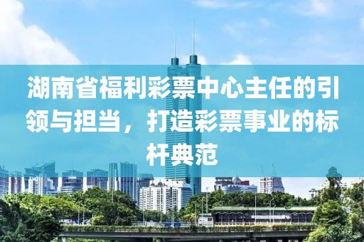 湖南省福利彩票中心主任的引领与担当，打造彩票事业的标杆典范