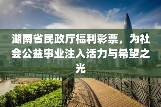 湖南省民政厅福利彩票，为社会公益事业注入活力与希望之光