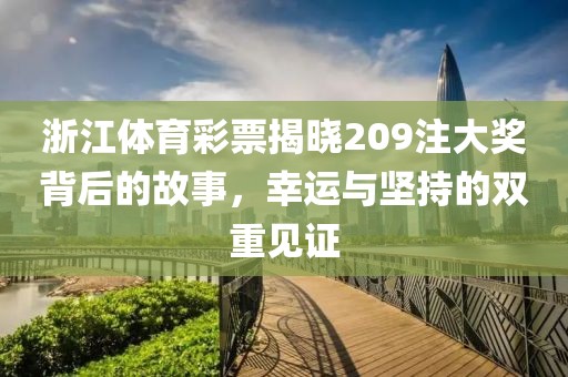 浙江体育彩票揭晓209注大奖背后的故事，幸运与坚持的双重见证